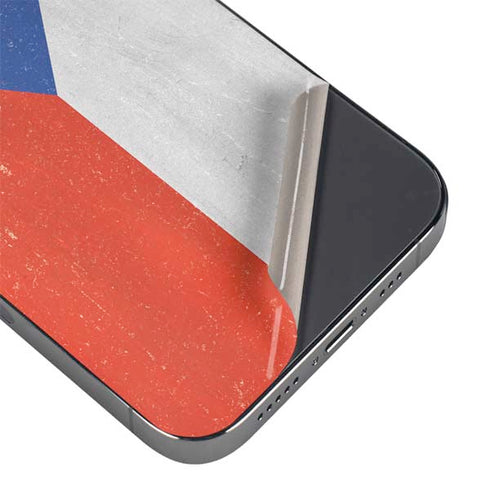Czech Republic Flag Distressed iPhone 16e Skin